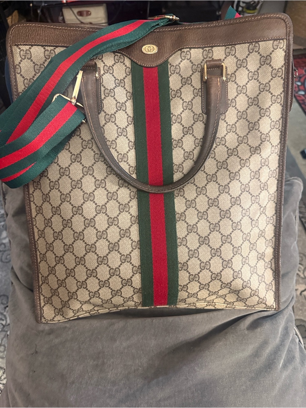 Gucci plat sac vintage large tote
